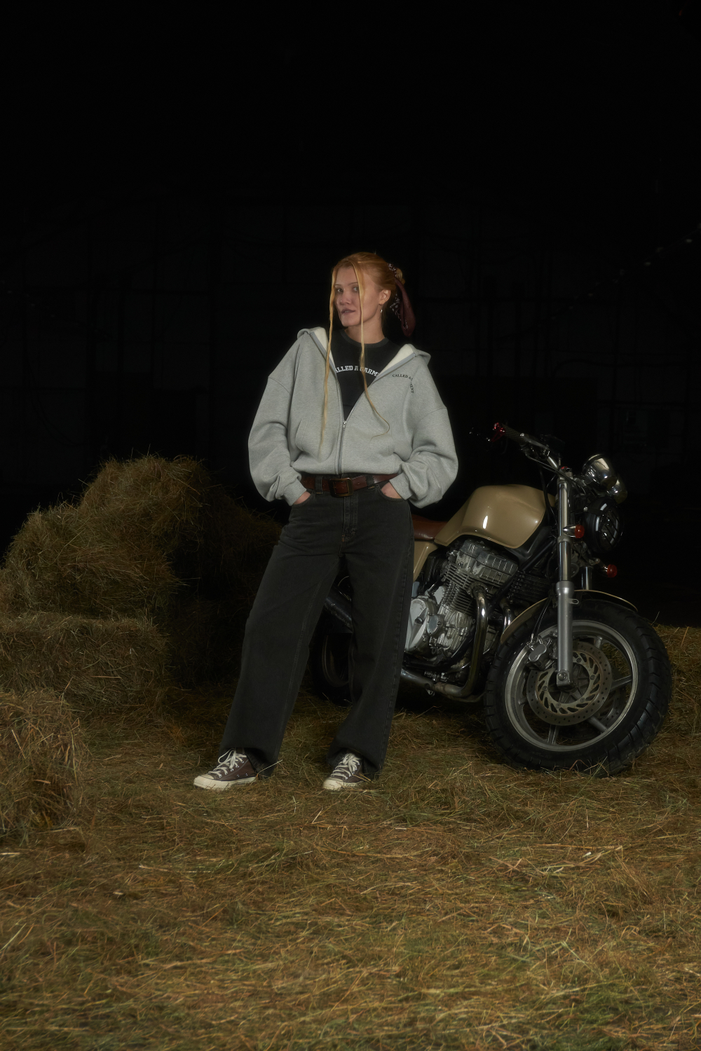 Худи Called a Garment Stamp Heavy Cotton Zip Hoodie "Grey Melange"