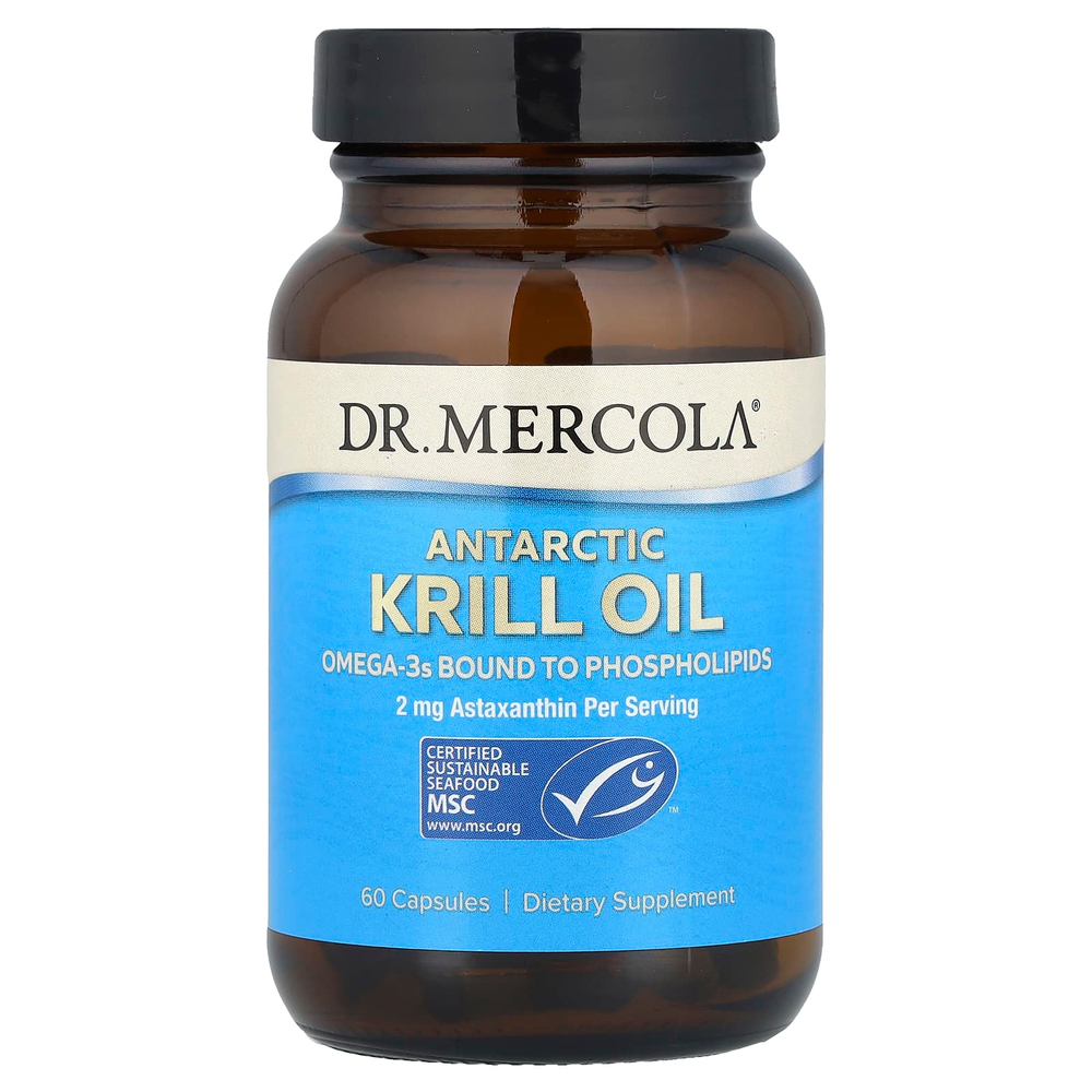 Dr. Mercola, масло антарктического криля, 60 капсул