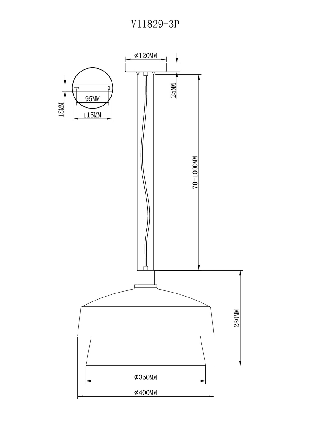 Светильник подвесной Moderli V11829-3P Takoma