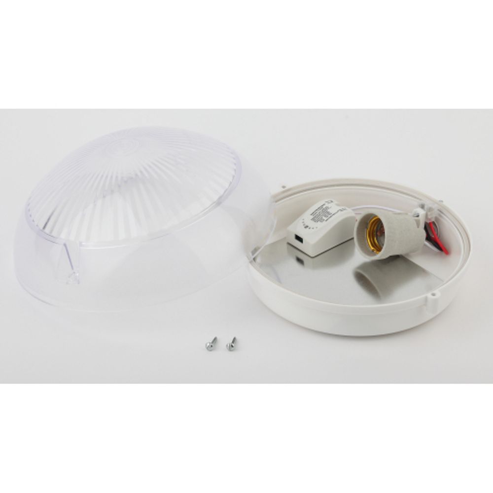 Светильник ЭРА НБП 06-60-101 с фото-шумовым датчиком Сириус IP54 E27 max 60Вт D220 круг призма акустический