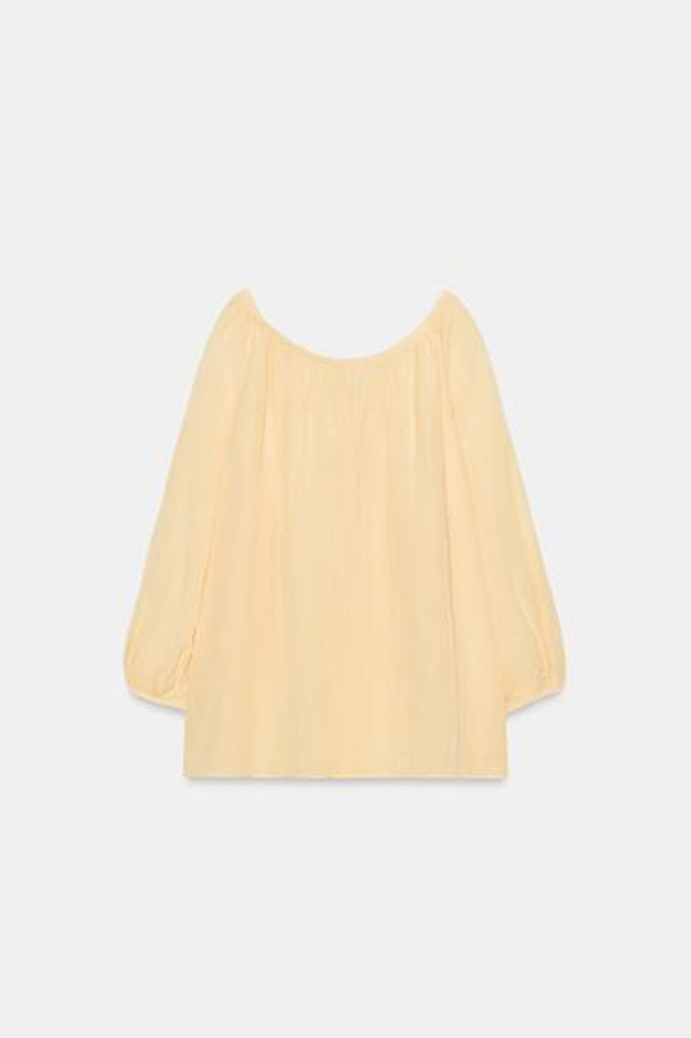 ZARA БЛУЗА ИЗ ЛЬНА — ZW COLLECTION, ПАСТЕЛЬНО-ЖЕЛТЫЙ