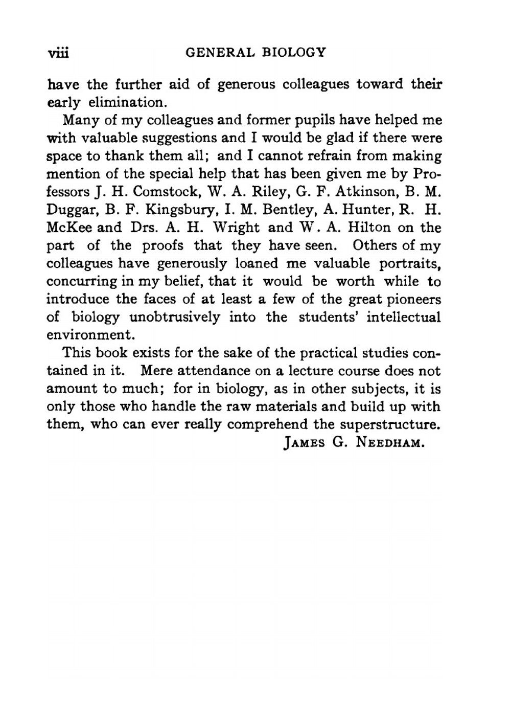 General biology. A book of outlines and practical studies for the general student | James G. Needham