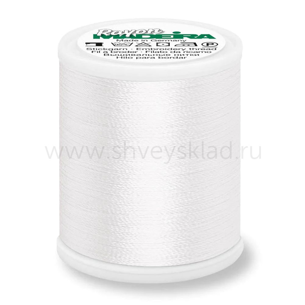 Нитки вышивальные вискоза Madeira Rayon №40, 200 м, цв. 1001, 9840, 5 катушек