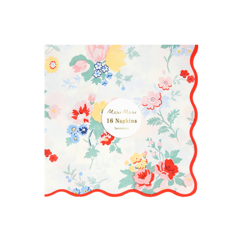 Салфетки большие "Винтажные цветы" 16 шт. (16,5 х 16,5 см)