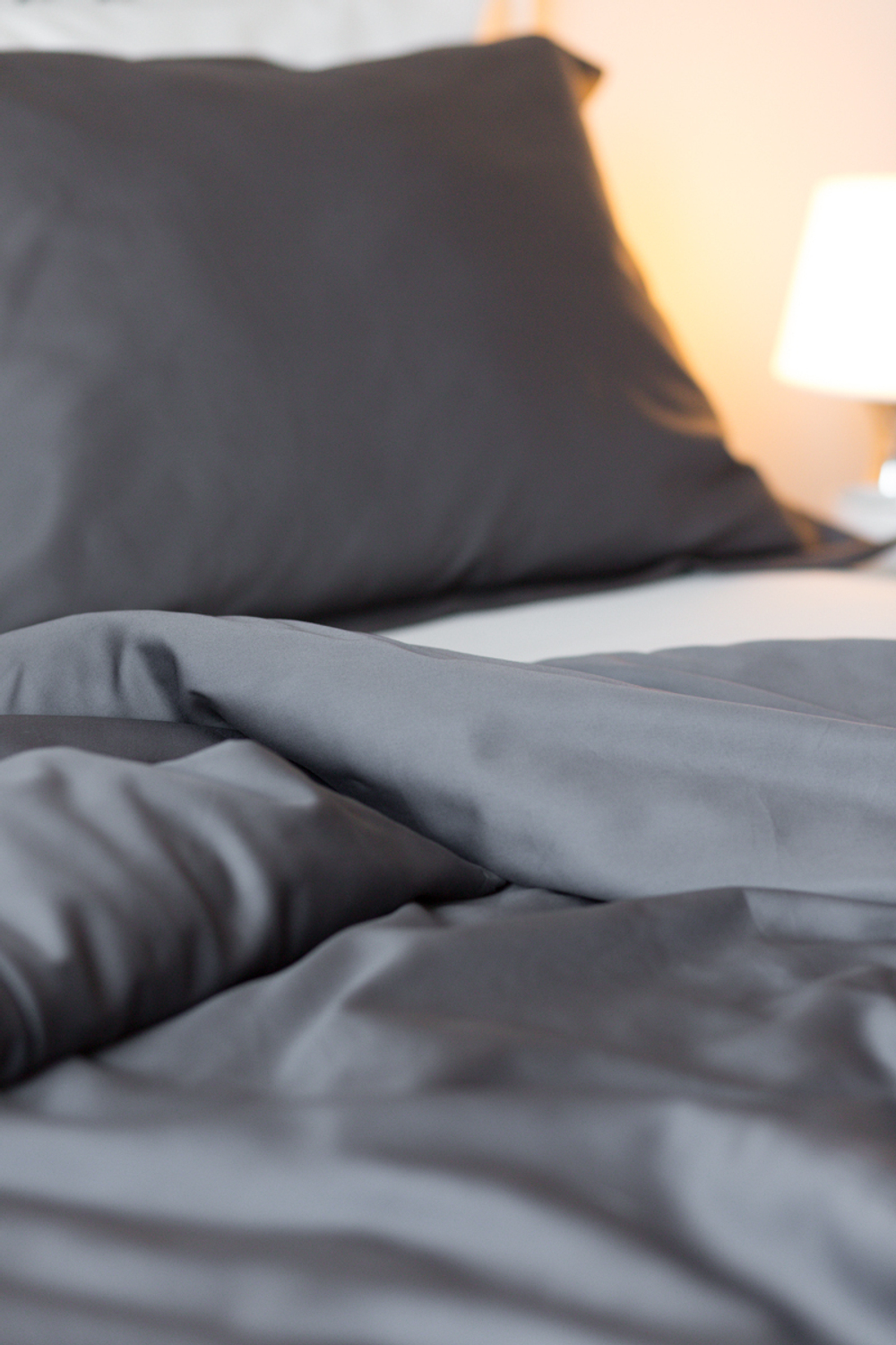 Постельное белье тмно-серое односпальное SERENITY