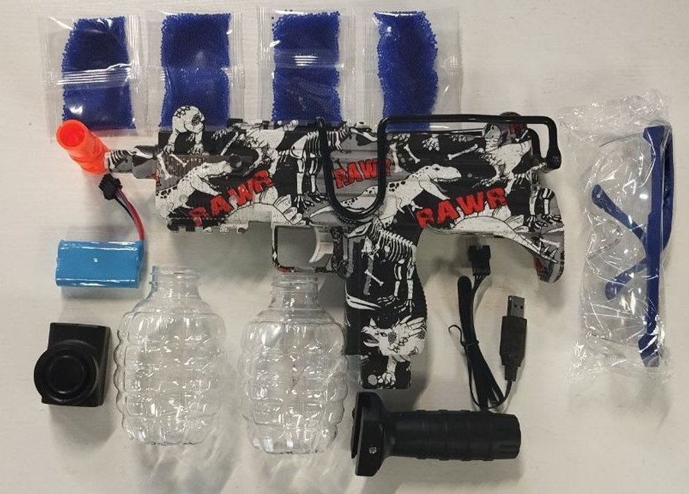 Гидрогелевый автомат UZI стреляющий орбиз YC-M07 , на аккумуляторе , 4000т шаров в подарок , доп магазин