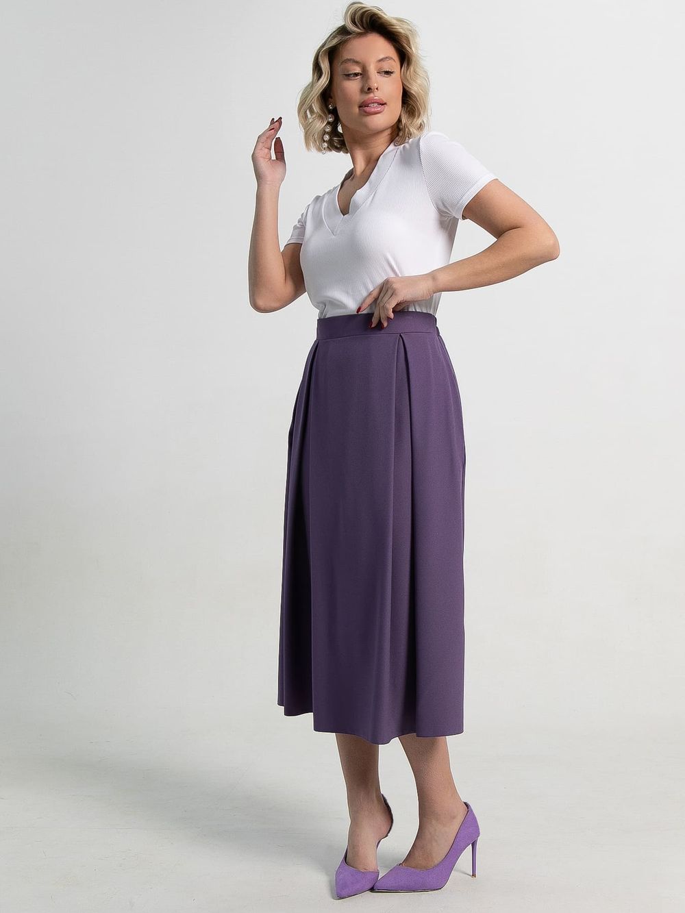 Юбка миди Мариэтта (фиолетовая) Ю14389-16М LT Collection