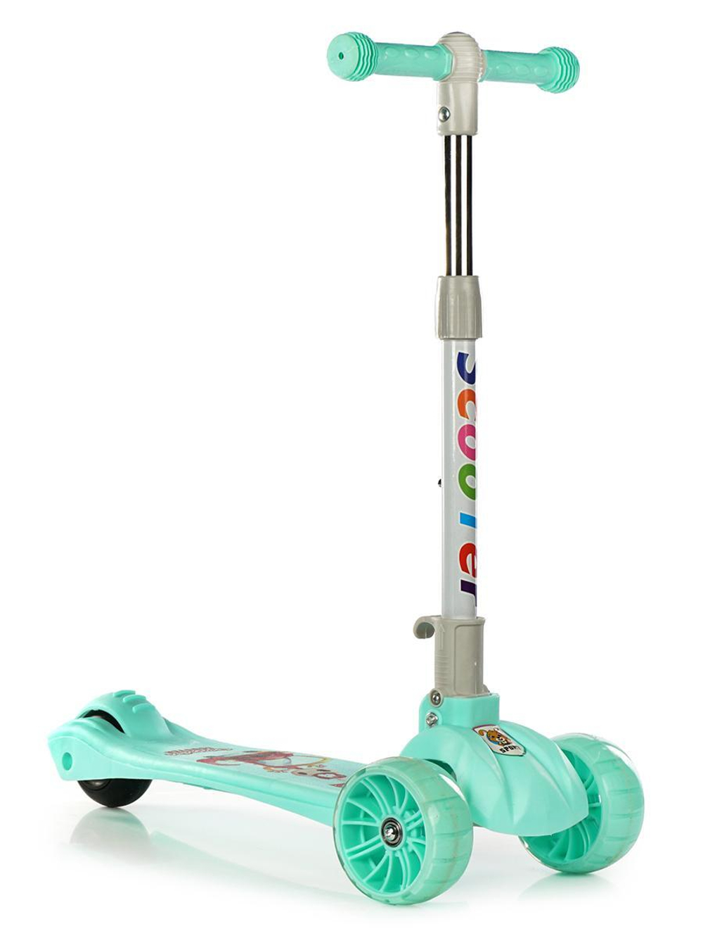 Самокат 3-колесный с сиденьем 56*25*76см，складной，перед.колесаPU со светом，зад.колесо PVC, 505