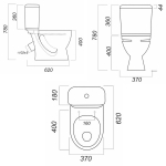 Унитаз-компакт "Стандарт" комфорт (а/вспл, кос, нижн, AlcaPlast/Oliveira, сид.дюро М/ЛИФТ) (Sanita)