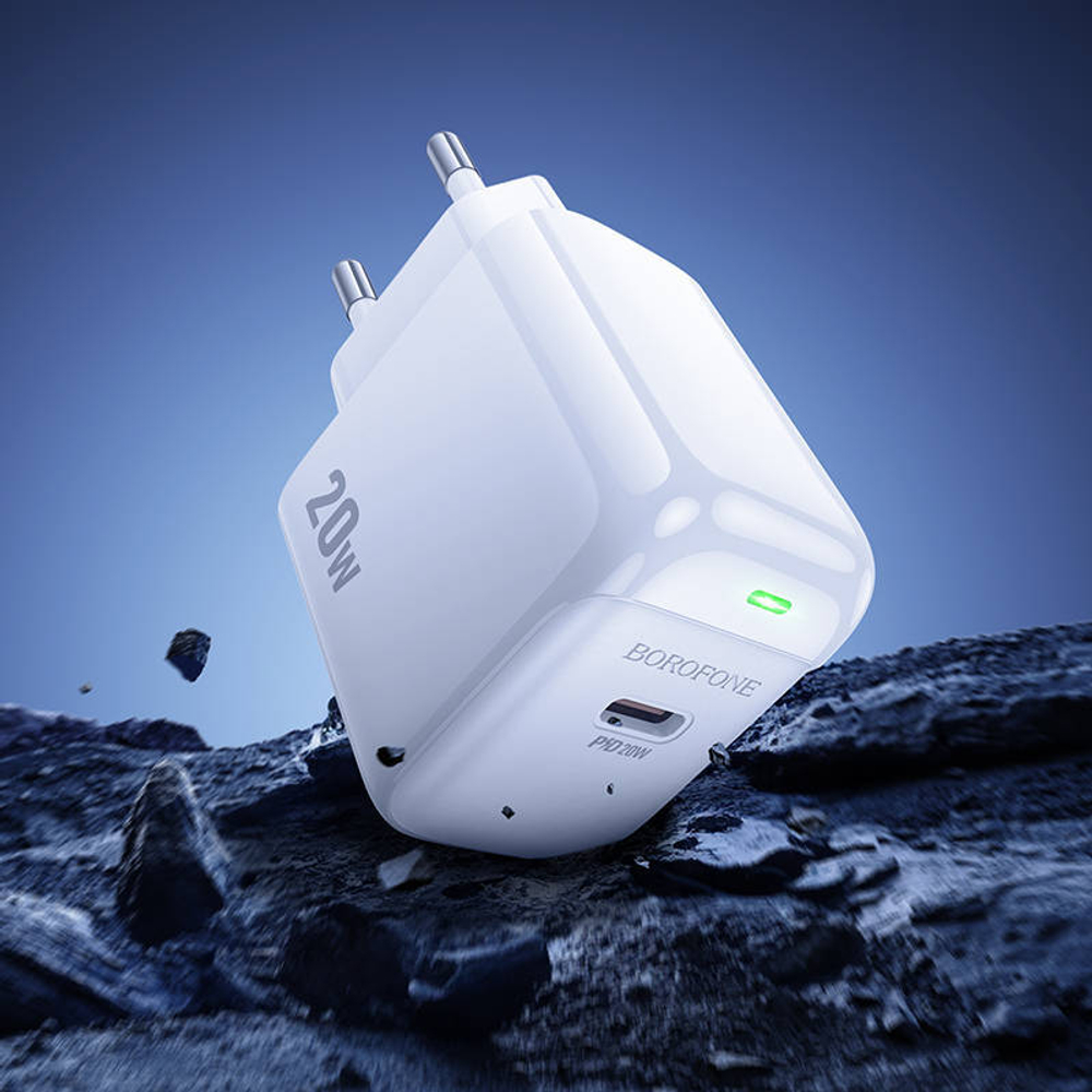 Сетевое зарядное устройство с кабелем iOS Lightning 1-метр 3А PD 20W BOROFONE BAS43A