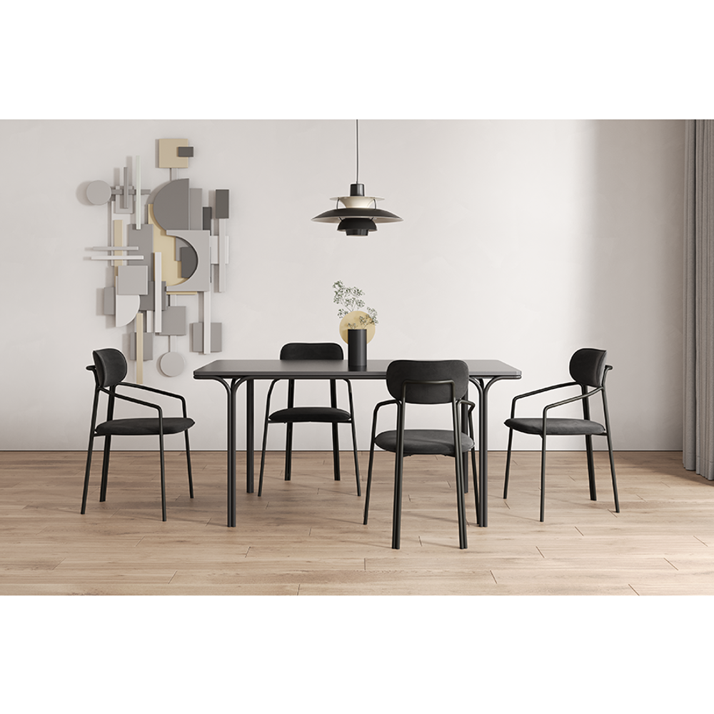 Стул LATITUDE Ror, Round, велюр, черный/черный