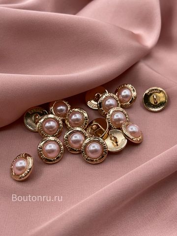 Пуговицы Шан. Жемчуг золото нежно-розовые
