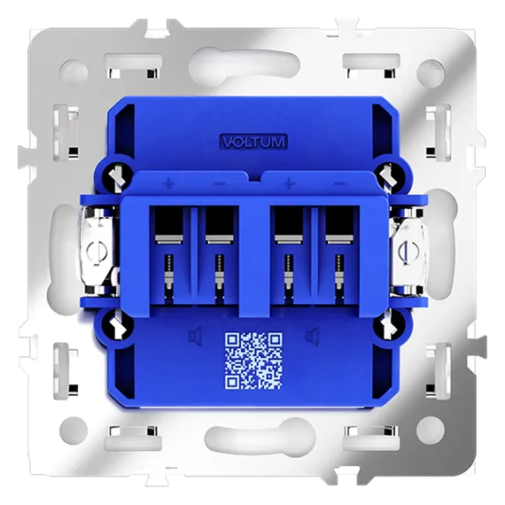 Розетка акустическая встраиваемая VOLTUM S70 4-местная, (белый глянцевый) vls060301