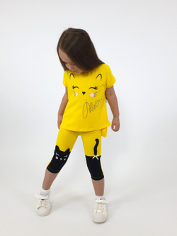 02-123-11 Комплект для девочки (фуфайка+ лосины)