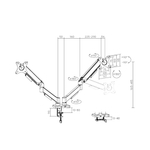 Настольный кронштейн с газлифтом XG MGA-1732D для 2-х мониторов (17"-32")