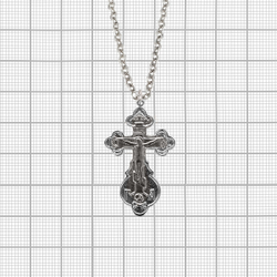 "Кулон Крест арт936" подвеска в родиевом покрытии из коллекции "Религиозные украшения" от Jenavi с замком карабин