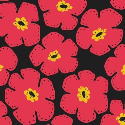 Красные цветы