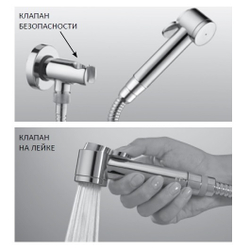 Bossini Apice душ гигиенический: лейка, держатель, шланг Cromolux 1250 мм, цвет белый матовый