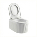 Унитаз подвесной безободковый WAVE RIFL Tornado3.0, сид. дюропласт, м/л, быстр, БЕЛЫЙ глянец (L)