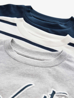 Футболка для девочки Next N90-225, 3 шт., Белый, Темно-синий, Серый
