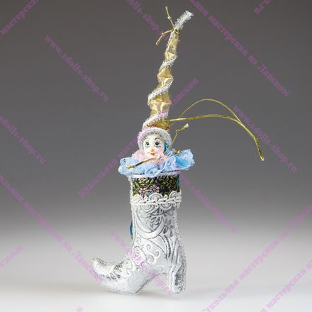 Ёлочная игрушка Гном в сапожке