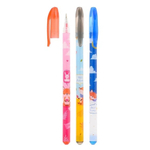 Набор цветных гелевых ручек 10 цветов, с блестками, ароматизированные, MC-Basir, детские разноцветные ручки с рисунком лисичек на корпусе и ярким колпачком, 10 штук