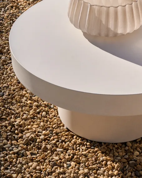 Журнальный столик Aiguablava, Ø90 см, белый цемент