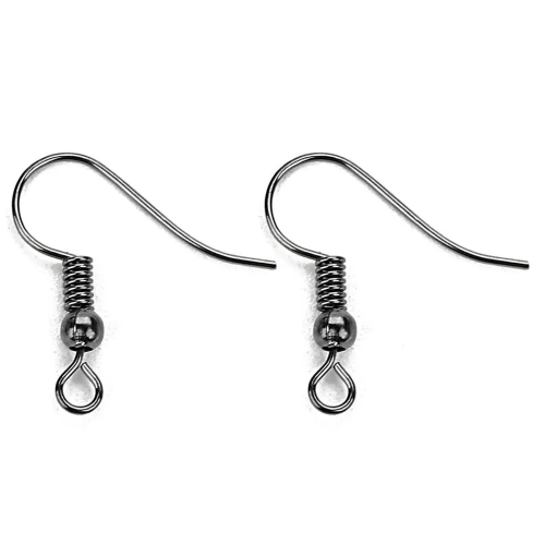 Швензы Крючок с бусиной, цвет: Оружейный металл