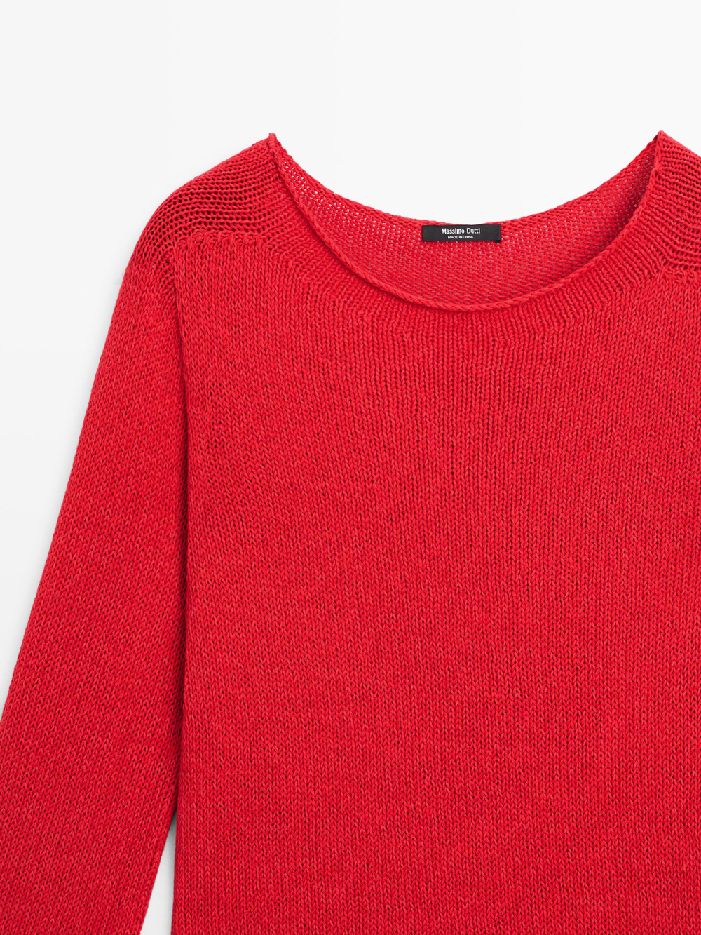 Massimo Dutti Трикотажный свитер асимметричного кроя, красный