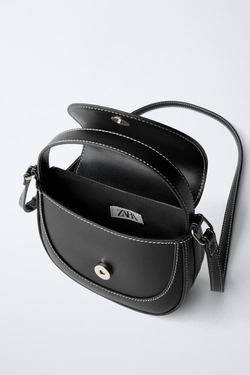 ZARA МИНИ-СУМКА ЧЕРЕЗ ПЛЕЧО, ЧЕРНЫЙ