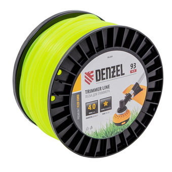Леска для триммера звезда, 4,0мм х 93м, на DIN катушке FLEX CORD Denzel