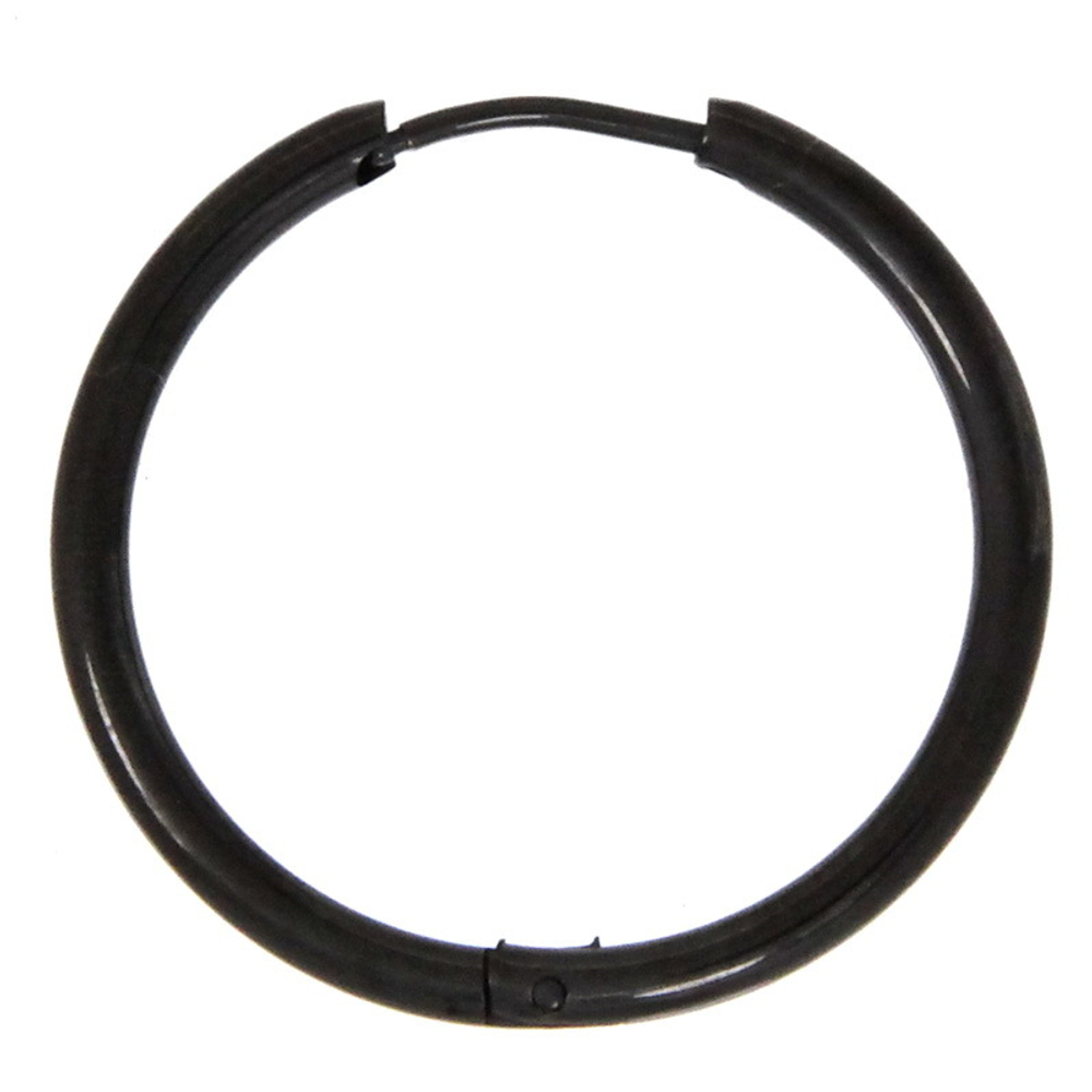 Серьга кольцо черное (2,0*20 мм)