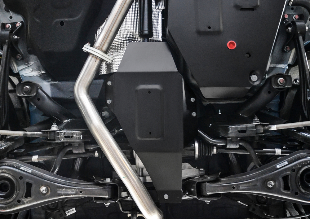 Защита редуктора АвтоБроня для Geely Atlas Pro (V - 1.5T) 2021-н.в., сталь 1.5 мм, с крепежом, штампованная, 111.01928.1