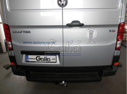 Фаркоп оцинкованный Galia V085C для Volkswagen Crafter фургон со ступенькой, одинарные колеса сзади 2017-(паспорт и сертификат в комплекте)(без электрики)