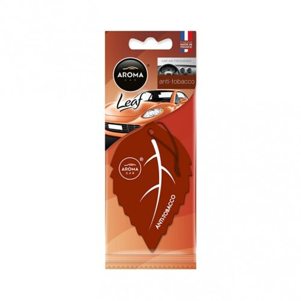 AROMA CAR Ароматизатор картонный LEAF AROMA CAR Anti Tobacco