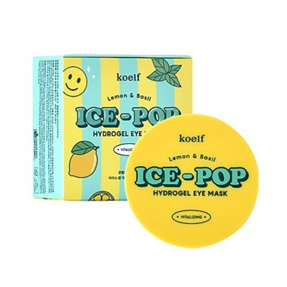 Koelf Патчи для глаз с лимоном и базиликом - Lemon&amp;basil ice-pop hydro gel eye mask, 60шт