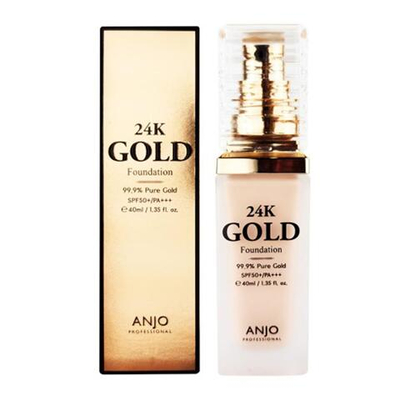 Anjo Professional 24K Gold Foundation № 21 Light Beige Тональная основа для лица № 21 светло-бежевая, 40 мл