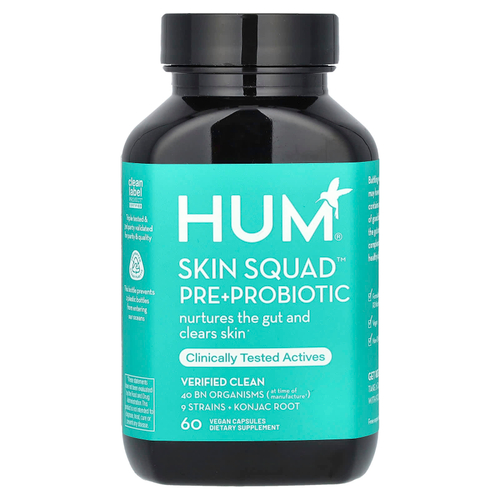 HUM Nutrition, Skin Squad Pre + Probiotic, 60 веганских капсул
