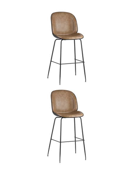 Стул барный Beetle PU со спинкой бежевый 2 шт