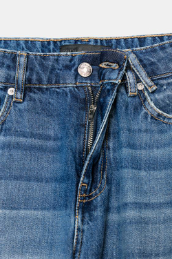 ZARA ДЖИНСЫ Z1975 STRAIGHT FIT С ВЫСОКОЙ ПОСАДКОЙ, ВЫЦВЕТШИЙ СИНИЙ