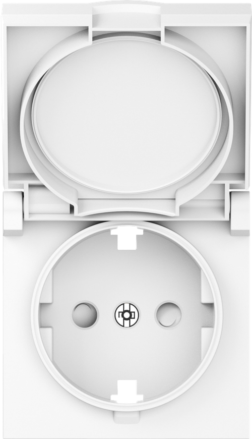 Накладка для розетки Schuko с заземлением, с крышкой, 16A 250 В~, глянцевый белый, серия A07