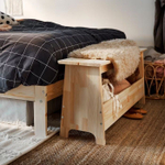 Скамья из сосны Пэрйохан с местом для хранения, 100х28х45 см, обувница для прихожей в натуральной отделке