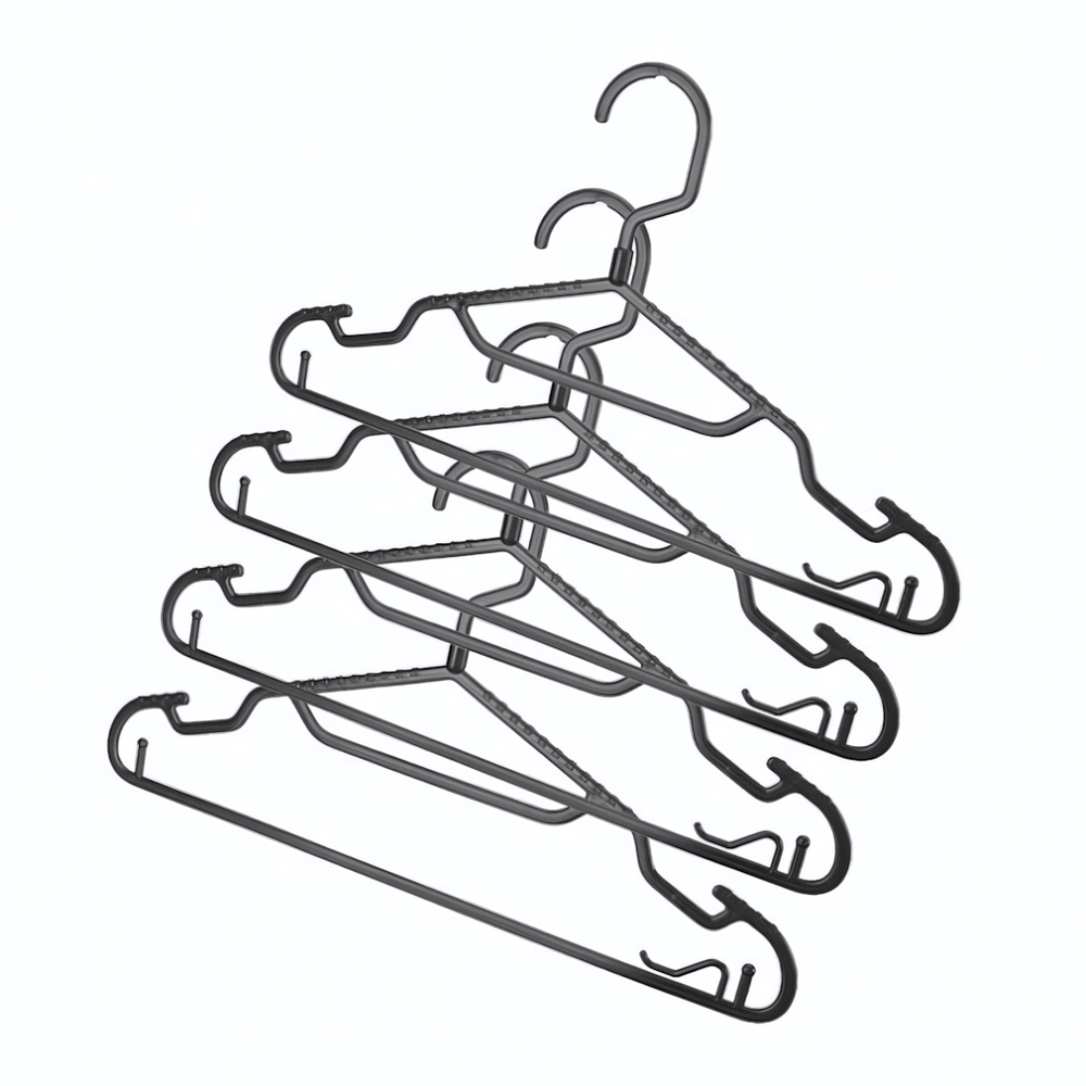 Комплект вешалок для легкой одежды slim р.46 (черный)