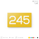 Номер на дверь 245, табличка на дверь для офиса, квартиры, кабинета, аудитории, склада, желтая 120х70 мм, Айдентика Технолоджи