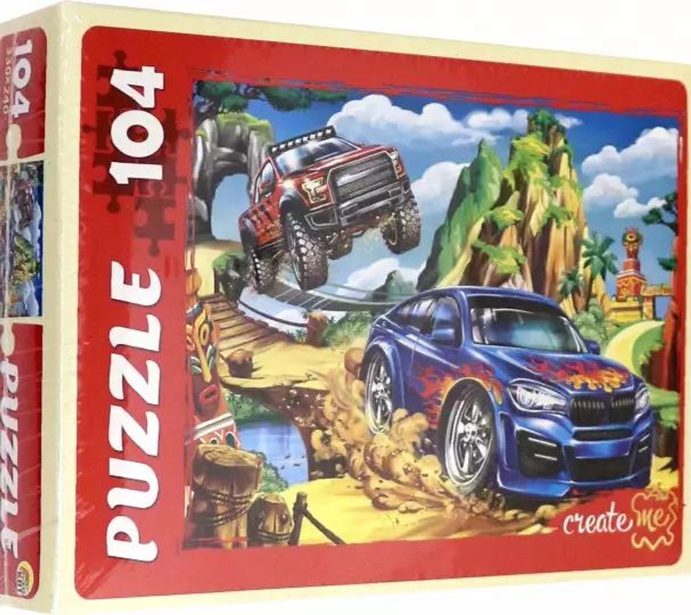 Пазлы 104 элемента 230*330мм "Крутые машинки 4" Create me