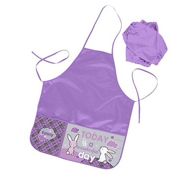 Фартук с рукавами Hatber Модный зайчик, 49х39 см, с двумя карманами, фиолетовый, полиэстер, 1 шт