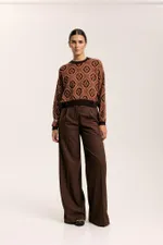 Лонгслив Idel Тюбетейка укороченный коричневый