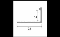 Алюминиевый Г-образный профиль ПО-Г14 серебро матовое 2700 мм