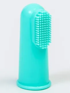 Детская зубная щетка, прорезыватель - массажер, силиконовая, на палец от 3 мес