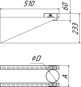 Кронштейн- хомут L500 TMF, ф220 с регулировкой